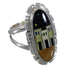 Southwest Native American Design Multicolor Silver Ring Size 7 TX45871